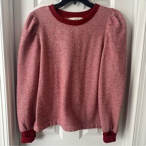 NWOT. LOFT Cherry Red Knit Sweatshirt
